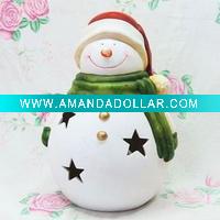 Wholesale 2012 Ceramic Christmas Candle holder-Snowman