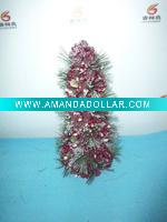 Wholesale LXS223 18*18*37cm tree w/red berry/pine cone/needle/snow/twig,nat/red/green