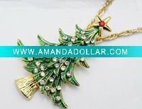 Wholesale HSYN1864 Latest New Design Enamel Christmas Tree Necklace
