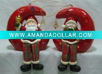 Wholesale ceramic Christmas ornament with led light