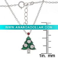 Wholesale HSYN1862 Latest New Design Enamel Christmas Tree Necklace