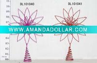 Wholesale 10" wire flower Christmas tree topper