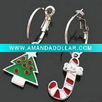 Wholesale 2011 Fashion Tree and Crutch Christmas Earring HSXE1355