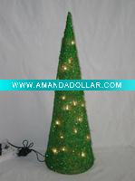 Sisal cone Christmas tree with lights