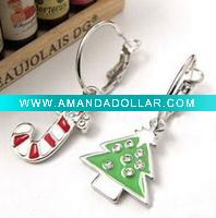 2011 Fashion Tree and Crutch Christmas Earring HSXE1356