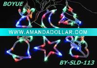 Wholesale solar christmas light chain with jingle bell/moon/christmas tree/pentagram/snowman shaped items