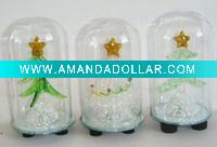 Wholesale led light glass christmas tree, table decorate Christmas glass tree with LED light