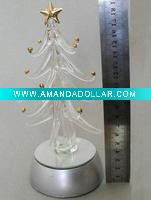 Wholesale led light glass christmas tree, table decorate Christmas glass tree with LED light