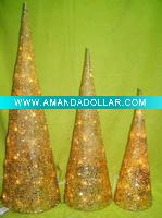 Wholesale christmas sisal cone tree with light