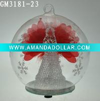 Wholesale christmas ball with fiber angel inside