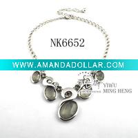 Wholesale 2011 Plating Silver Alloy Necklaces with Resin&Acrylic