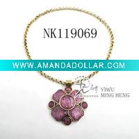 Wholesale 2011 Golden Alloy Necklaces with Resin&Acrylic