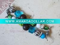 Wholesale chunky beaded watchbands by acrylic ccb and wood bead