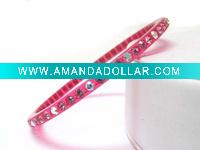 Wholesale Single line crystal stud acryle bangle