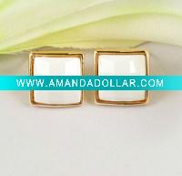 Wholesale acrylic rhinestone earring plated with gold