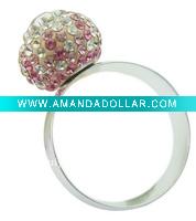 copper rings with crystal beads for women