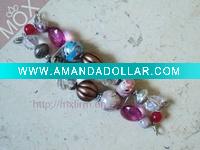 Wholesale Antique Copper CCB and Bright coloful acrylic Beaded Interchangeable Watch Bands With Carved CCB Alloy