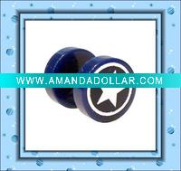 Wholesale fashion blue plastic trendy stainless steel stud earrings 821