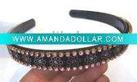 Plastic black headbandd with A grade stones