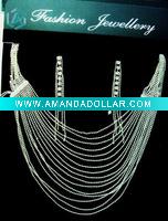 Wholesale elegant silver copper alloy necklace set 2011 new design