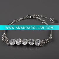 Wholesale 2011 fashion copper alloy bangle zircon gold&silver plating bracelet jewelry