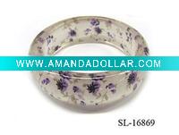 Wholesale Plastic Bangles with Flower Printing ,Artificial Jewelry ,SL-16869
