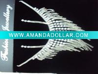 Wholesale elegant silver copper alloy necklace set 2011 new design
