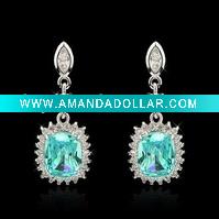 2011 fashion silver earring with light blue zircorn