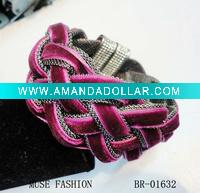 Wholesale Purple velvet magnetic clasp bracelet