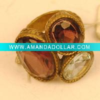 Fashion glass finger ring