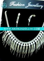 Wholesale elegant silver copper alloy fashion necklace set 2011 design