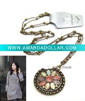Wholesale Delicate round pendant fashion necklace jewelry