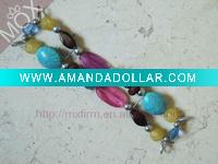 Bright coloful acrylic Beaded Interchangeable Watch Bands With Carved CCB Alloy