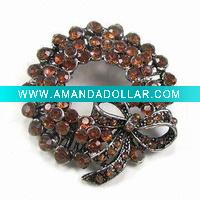 Wholesale Costume Brooch, Made of Acrylic Stone, Customized Designs are Accepted