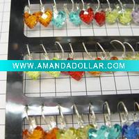 Wholesale fashion alloy round earrings with acrylic heart