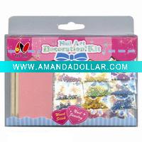 Wholesale 10 bags colorfully nail dazzling +5bag stone+1 pcs nail file+ 2pcs wood stick