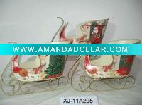 Wholesale Zinc flower pot, metal pot. Christmas pattern.