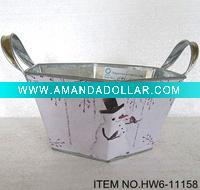 Wholesale Hexagon Christmas metal pot