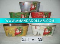 Zinc flower pot, metal pot.Christmas set.