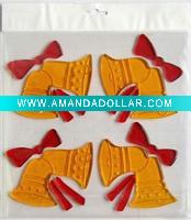 Wholesale Christmas bell for Christmas deocation TPR gel window home sticker