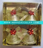 2011 gold glitter christmas bell
