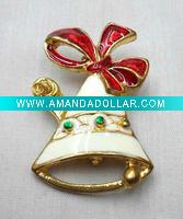 christmas bell brooch