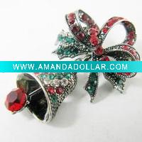 Wholesale Fashion jewelry small christmas bell brooch BR-0037
