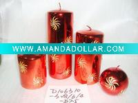 Wholesale christmas classic shining candle,christmas red candle,metal decorative candle, candle ornament