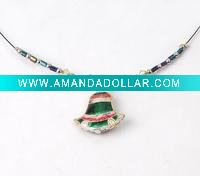 Wholesale CTCN043 cloisonne Christmas bell beads fashion necklace jewelry