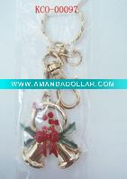 Wholesale fashion handmade alloy christmas bell keychain accessory jewelry
