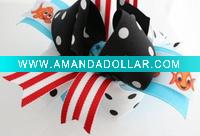 Wholesale black and novelty printed boutique bow