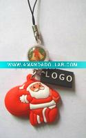 Wholesale soft rubber christmas hanging gift/glow lighting phone hanging