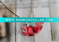 Wholesale HSYN1873 Latest New Design Enamel Christmas Bell Necklace