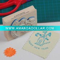 wooden rubber Christmas stamp